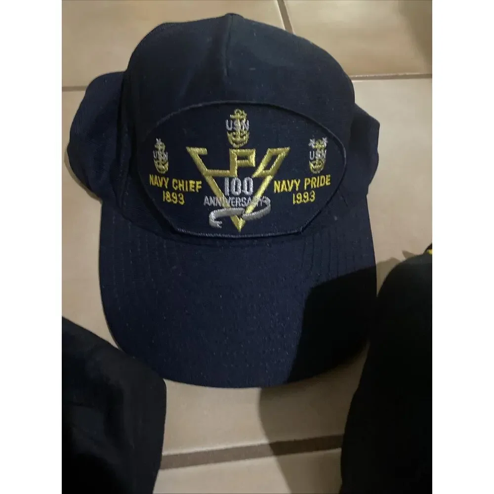 Vintage Hats Navy National Guard and NRA Snapbacks Lot of 3